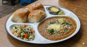Butter Pav Bhaji [ 4 Pav ]+ Salad + Pickle