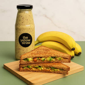 [32g Protein] Protein Powerhouse Sandwich + Dates Banana Shake