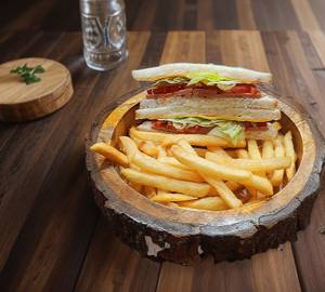 Chicken Salami Sandwich with Fries and Coke