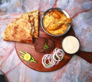 Mutton Galawati Kabab 2 Pc + 2Pc Mughlai Paratha + 1 Pc Chicken Biryani