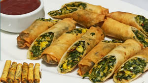 Spinach Cheese Corn Roll