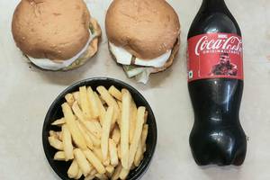 Double Veg Cheese Burger And French Fries With Coke Combo
