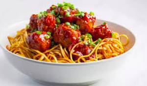 Veg Manchurian(2pcs)+Veg Chowmein(Half)