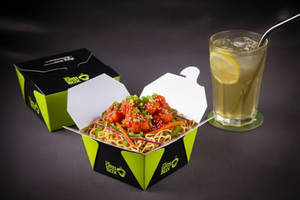 Triple Schezwan Rice(little Box) +spicy Fried Cauliflower+lemon Iced Tea