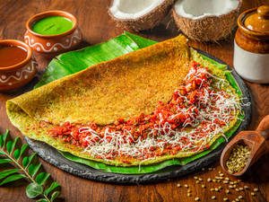 Schezwan Cheese Moong Dal Chilla