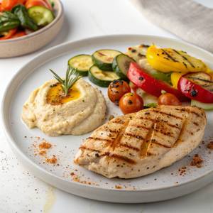 Chicken Steak With Humus