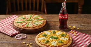 Capsicum Pizza + Sweet Corn Pizza + Coke (250Ml)
