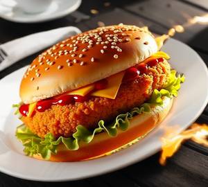 Schezwan cheese burger
