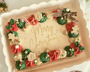 Christmas Special Pineapple Square Shape Cake [1Kg]