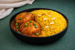Basanti Pulao And Aloo Dum Bowl
