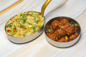 1 Veg Fried Rice With Manchurian