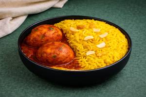 Basanti Pulao Egg Kosha Bowl
