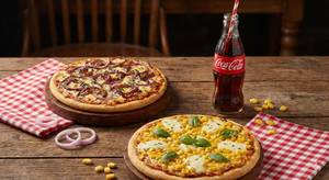 Onion Pizza + Sweet Corn Pizza + Coke(250Ml)