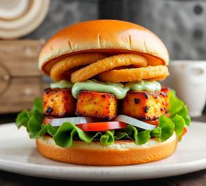 Spicy paneer burger