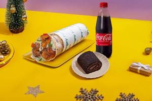 Tandoori Soya Chaap - Maida Paratha with Dessert and Coke