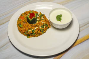 1 Veg Biryani With 1 Boondi Raita