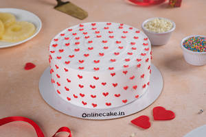 Pineapple Red Heart Cake [500 G]
