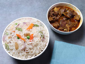 Mixed fried rice & chilli mutton dopiyaja combo