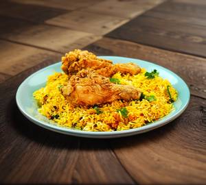 Plain Biryani + Chicken Poppers (R) + Raita