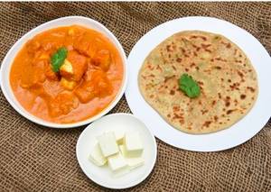 Aloo Paraatha(2Pc.) With Matar Paneer(Half) Combo