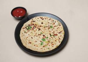 3 Aloo Paratha With Sauce And Salad