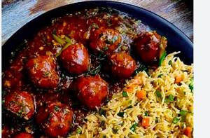 Veg Manchurian(4Pc.) With Jeera Rice(Half)
