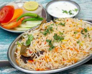 Veg Biryani With Boondi Raita