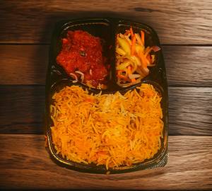 Lajawab Dum Biryani Rice [Half] + Chicken 65 [3 Piece]