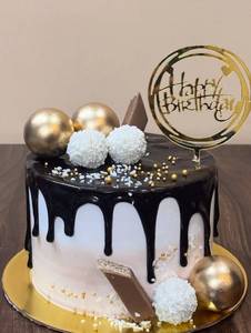 New Year Black & White Chocolate Brownie Cake [1Kg]