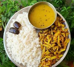 Dal Chawal Aloo Bhujiya