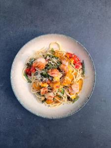 Grilled Prawns Spaghetti Aglio E Olio