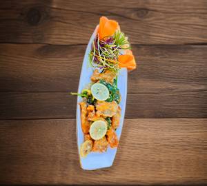 Grilled fish with lemon butter sauce