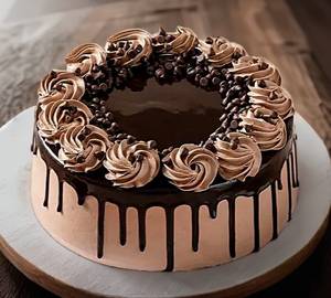 Special choco chips cake with candle