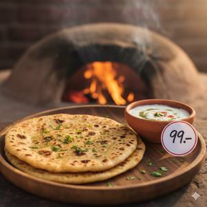 Aloo Prantha Tandoori + Dahi 