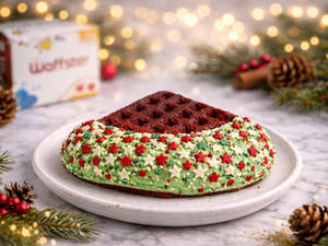 Candy Cane Red Velvet Waffle