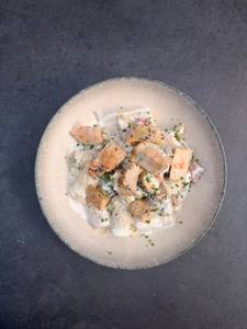 Grilled Chicken Rigatoni Alfredo