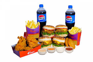 Big Burger Meal For 4