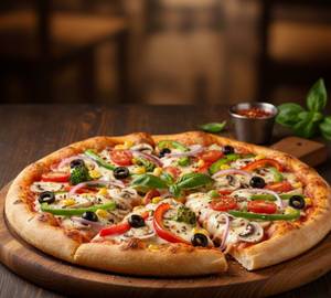 Freshly Baked Simply Veggie Overloaded Pizza