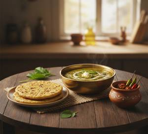 Sarso Ka Saag (1 Bowl) + Makka Ki Roti (2 Roti)