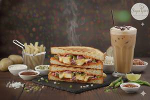 Tandoori Cheese Sandwich + Cold Coffee