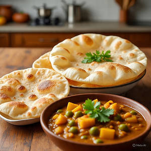 Poori (3 Pcs) + Aalo Matar