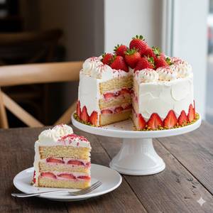 Strawberry cake (concrete cake)