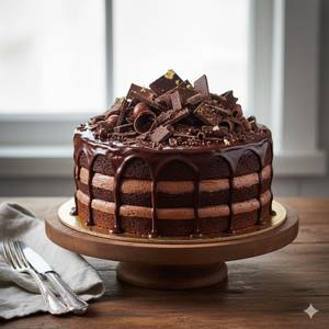 Chocolate Ice Cream Cake[500 Ml] With 1 Scoop Ice Cream