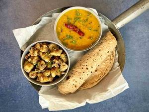 Dal Tadka, Jeera Aloo & Roti Meal