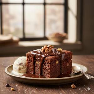 Brownie Cake With Choco Sauce