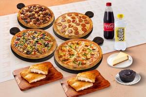 4 Pizza + 2 Garlic Bread + 2 Drink + 2 Dessert