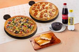 2 Pizza + 1 Garlic Bread + 2 Drink + 1 Dessert