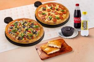 2 Pizza + 1 Garlic Bread + 2 Drink + 1 Dessert