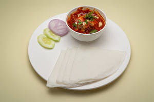 Neer Dosa With Chicken Ghee Roast