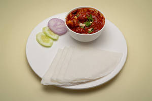 Neer Dosa With Mutton Ghee Roast